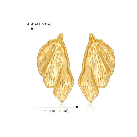 Buy European And American Retro Ear Studs Cold Style Maillard Autumn And Winter Leaf Ear Studs Simple Elegant High-End Light Luxury Women'S Earrings online at Fashionner.