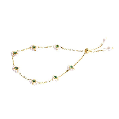Bracelet de perles fleurs mode assorti bracelet de chaîne réglable