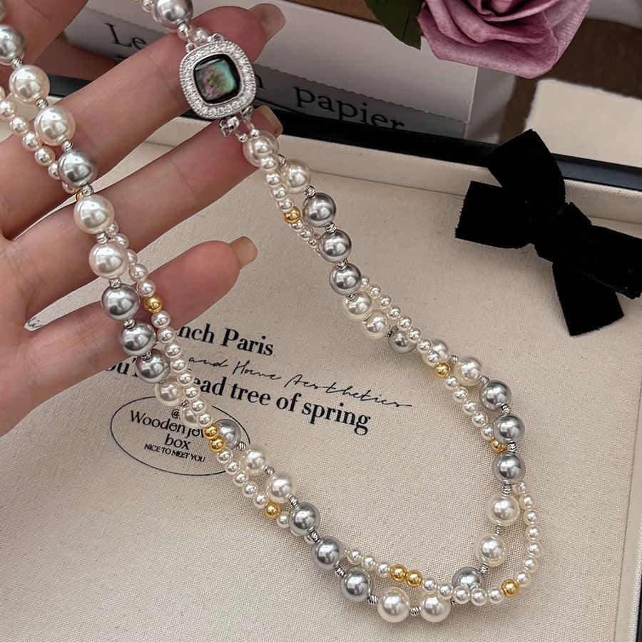 Fashion Jewelry Micro-inlaid Square Dual-wear Double-layer Necklace - Fashionner