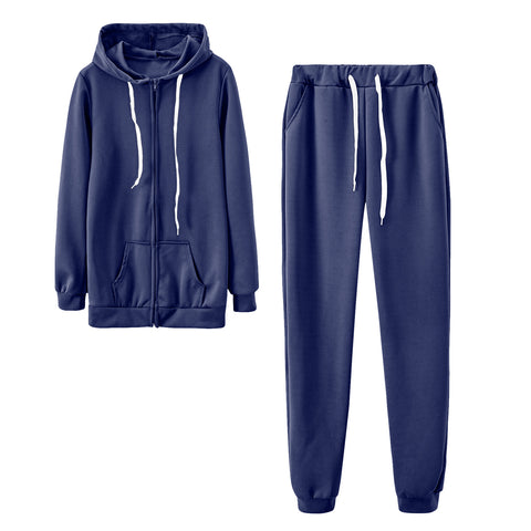 Women's Clothing Hooded Long Sleeve Solid Color Zipper Cardigan Sweater Elastic Waist Casual Loose Outfit - Fashionner