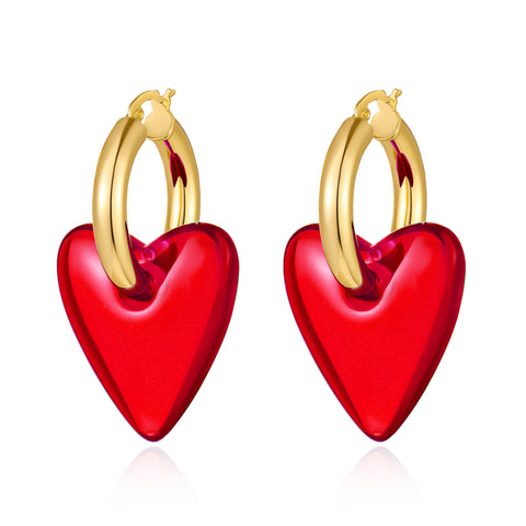 Buy Middle Aged Small Fragrance Wine Red Series Earrings Baroque Retro Style Light Luxury Gold Ruby Earrings For Women online at Fashionner.