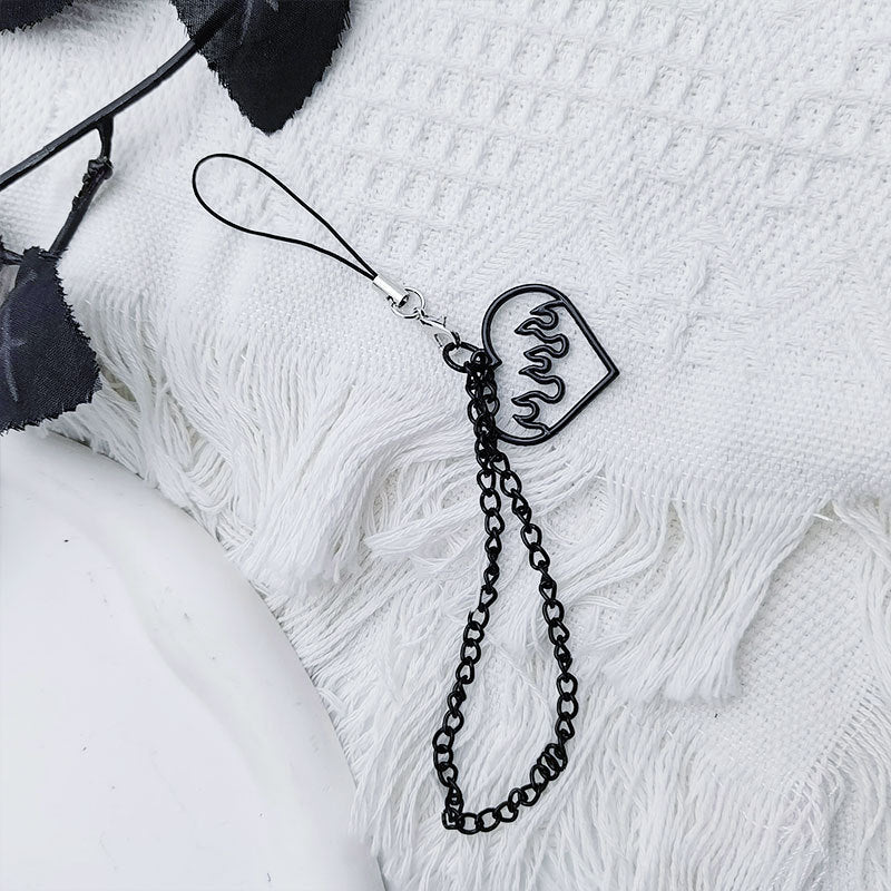 Flame Love Tassel Phone Chain Pendant