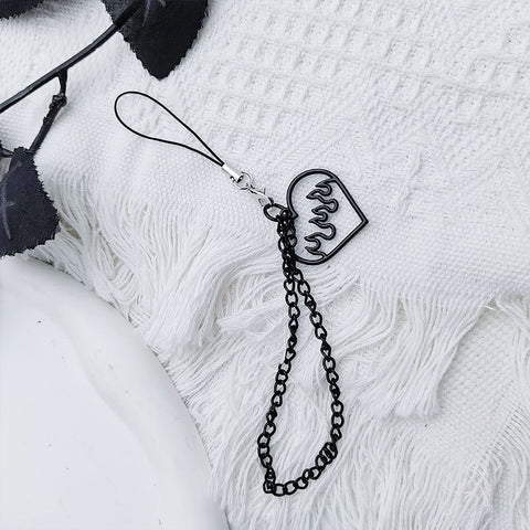 Flame Love Tassel Phone Chain Pendant