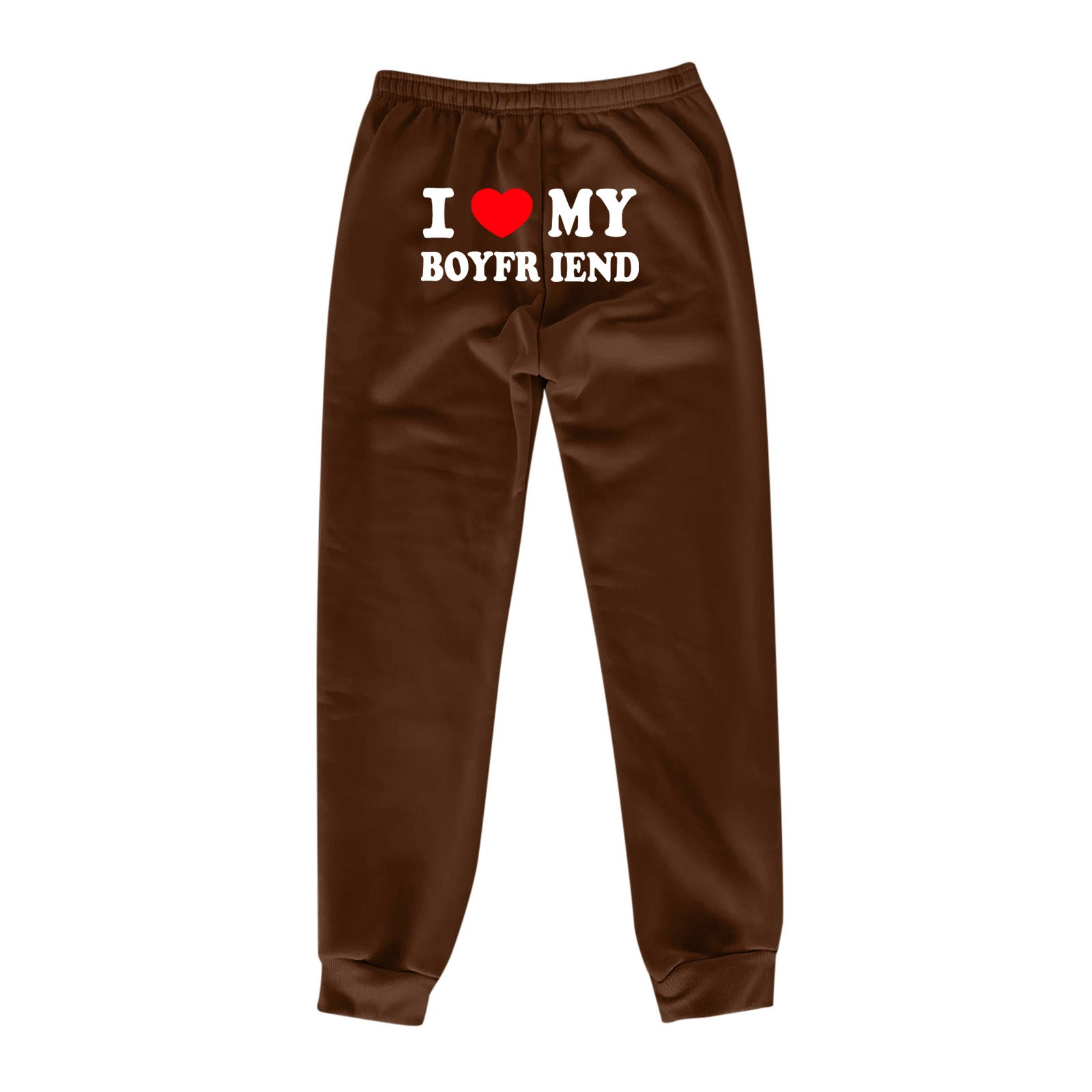 I Love MY BOYFRIEND Printed Trousers Casual Sweatpants Men And Women Sports Pants - Fashionner