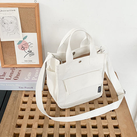 Three-dimensional Multi-pocket Canvas Crossbody Bag - Fashionner