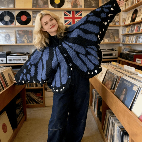 Buy Imperial Butterfly Cape, Butterfly Shawl, Cardigan, Knitted Irregular Cardigan, Butterfly Shawl, Hand-Crocheted Shawl, Decorative Shawl online at Fashionner.