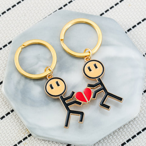 Porte-clés magnétique mignon de méchant graffiti d'amour de dessin animé