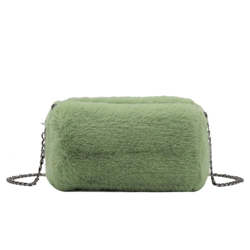 Women's Fashion Plush Chain Shoulder Bag - Fashionner