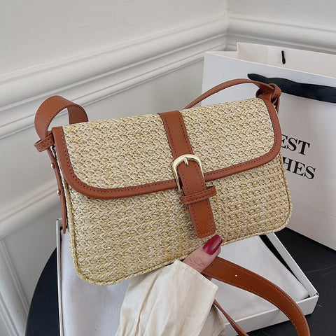 Women's Fashion Summer Straw Shoulder Bag - Fashionner