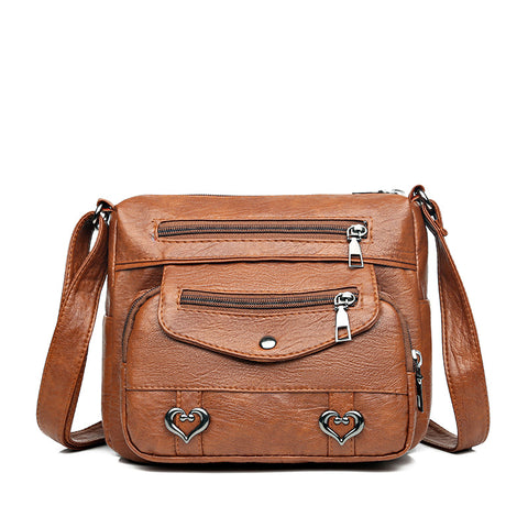 Shoulder Bag Soft Leather Fashion Multi-pocket Large Capacity Women's Bag