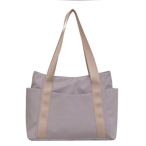 Nouveau sac fourre-tout de style japonais de couleur unie, sac à bandoulière décontracté en toile simple