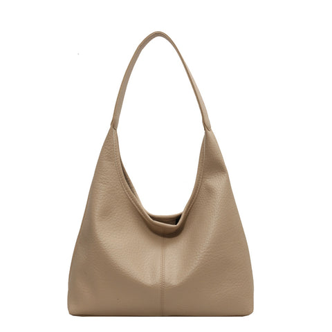 2Pcs Handbags Large Capacity Bag Women Underarm Korean Style Soft Pu Leather Shopping Shouder Bags With Small Wallet - Fashionner