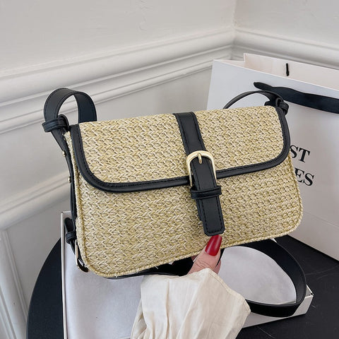 Women's Fashion Summer Straw Shoulder Bag - Fashionner