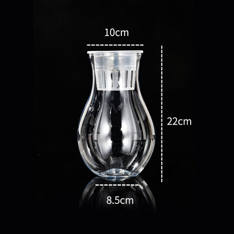 Vase transparent en plastique pour hydroponie