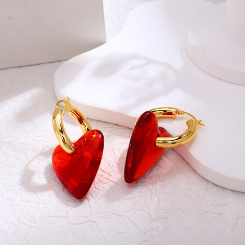 Buy Middle Aged Small Fragrance Wine Red Series Earrings Baroque Retro Style Light Luxury Gold Ruby Earrings For Women online at Fashionner.