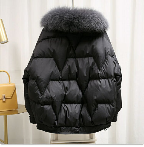 Winter New European Style Loose Goods Match Long Sleeves Cotton-padded Coat Outside - Fashionner