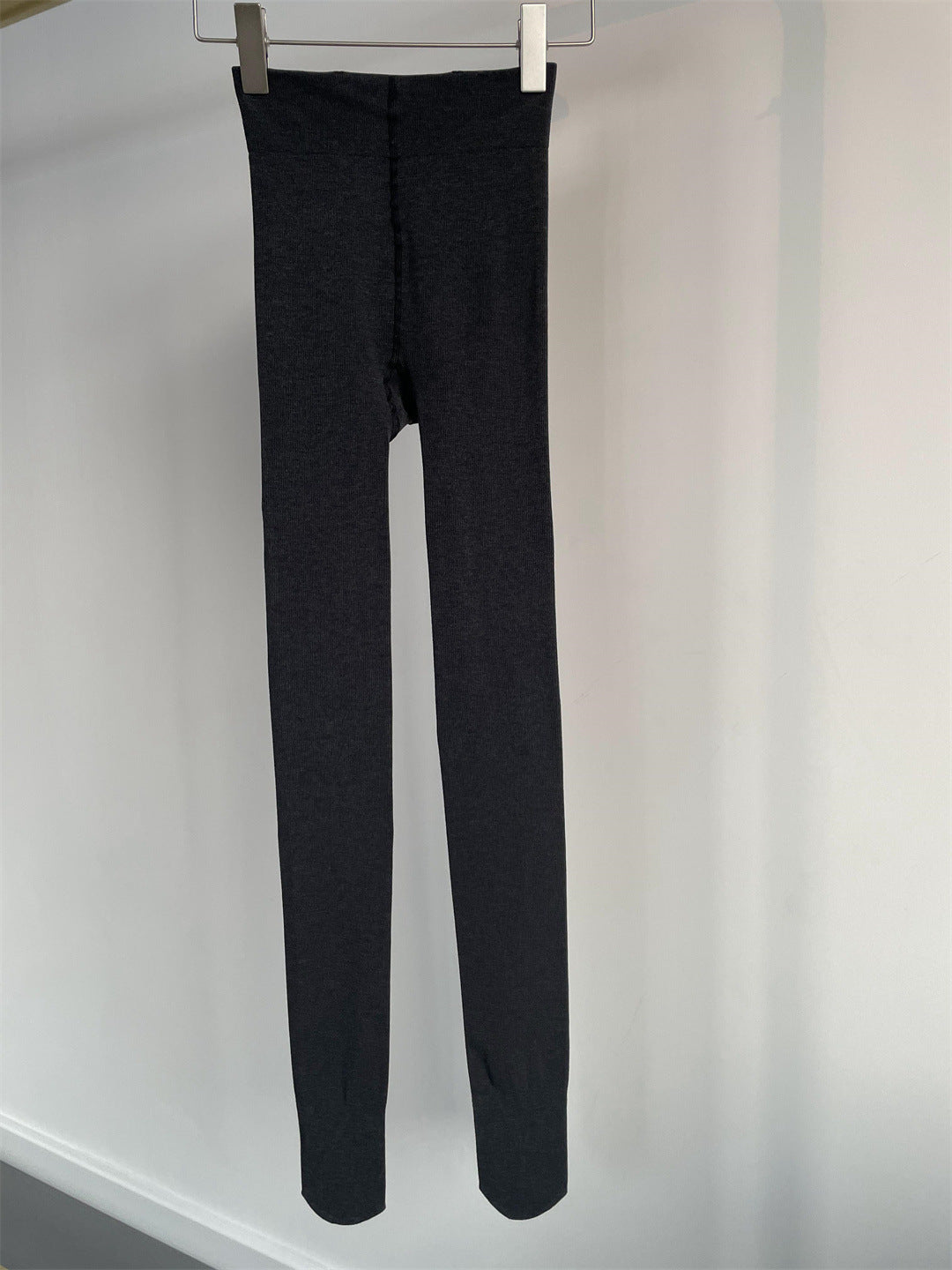 Gray Thickened Vertical Stripes Cotton Pantyhose - Fashionner