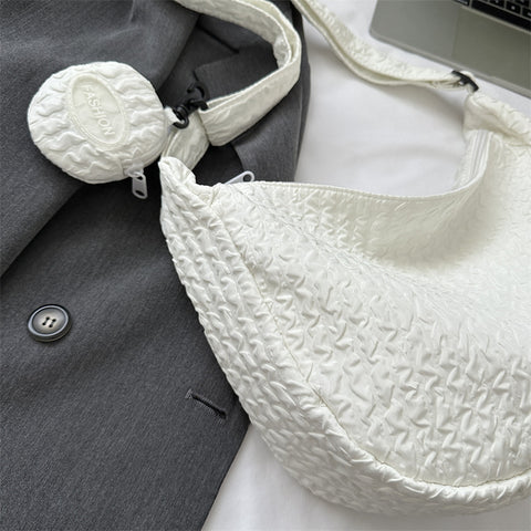 South Korea Ins Girl's Fashionable Cloud Puff Flower Shoulder Bag - Fashionner