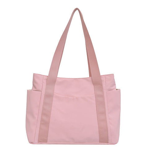 Nouveau sac fourre-tout de style japonais de couleur unie, sac à bandoulière décontracté en toile simple