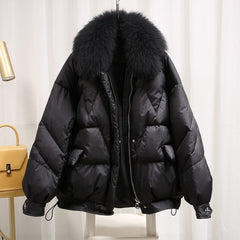 Winter New European Style Loose Goods Match Long Sleeves Cotton-padded Coat Outside - Fashionner
