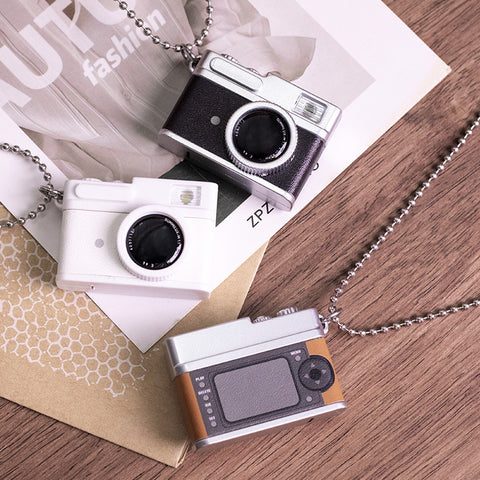 Porte-clés lumineux LED d'appareil photo miniature en trois dimensions