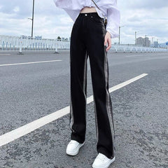 Black Gradient Straight Jeans - Fashionner