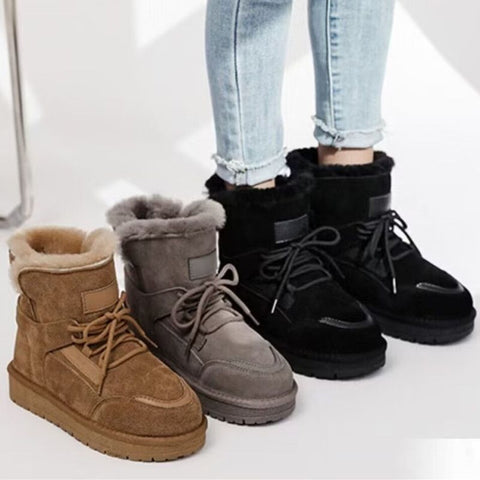 Thick Bottom Fur Booties Women's Real Fur - Fashionner