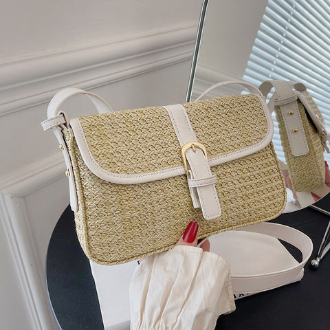 Women's Fashion Summer Straw Shoulder Bag - Fashionner