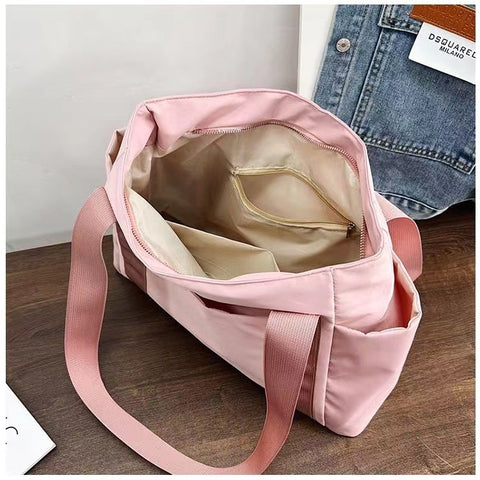 Nouveau sac fourre-tout de style japonais de couleur unie, sac à bandoulière décontracté en toile simple