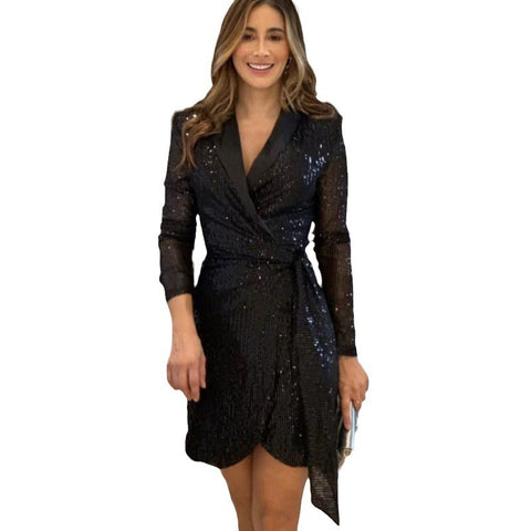Robe brillante en cristal pour femme