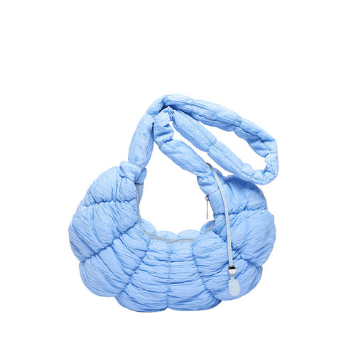 Sac à bandoulière grande capacité nuages plissés en forme de croissant