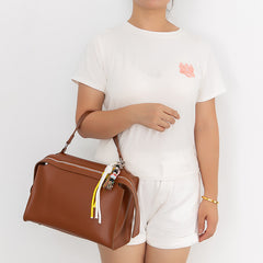 New Love Macaron Color Hand-woven Bends And Hitches Rhinestone Tassel Key Chain