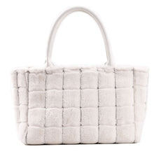 Sweet Small Square Bag Plush Plaid Portable Women - Fashionner