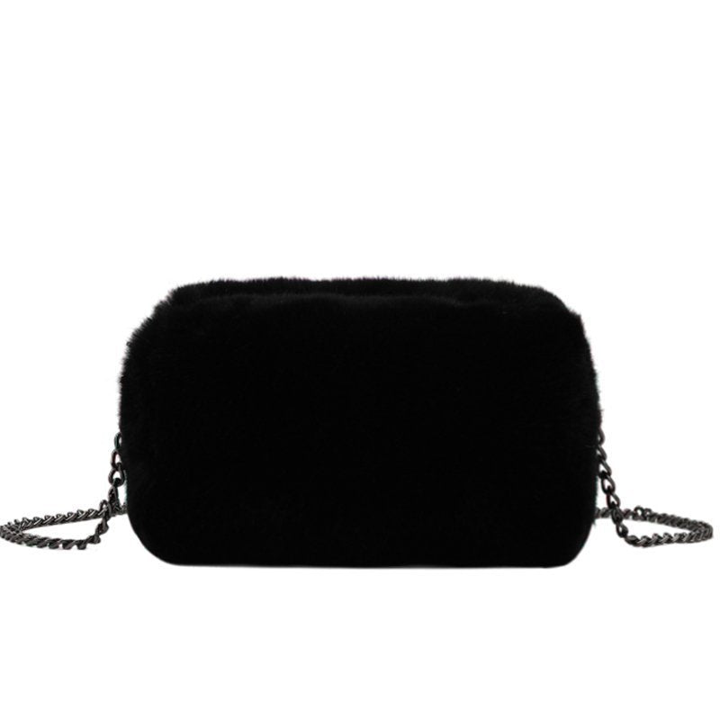 Women's Fashion Plush Chain Shoulder Bag - Fashionner