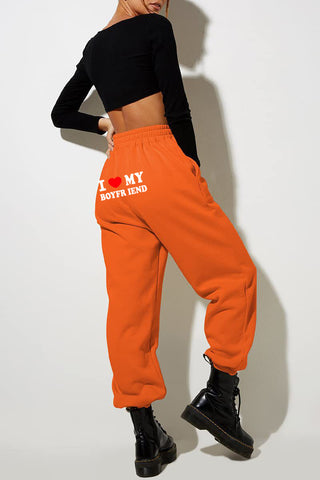 I Love MY BOYFRIEND Printed Trousers Casual Sweatpants Men And Women Sports Pants - Fashionner