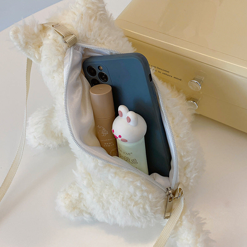 Cute Puppy Plush Bag Fashion Cartoon Shoulder Messenger Bag