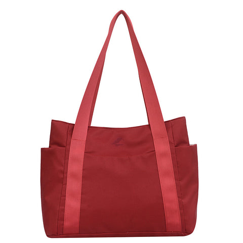 Nouveau sac fourre-tout de style japonais de couleur unie, sac à bandoulière décontracté en toile simple