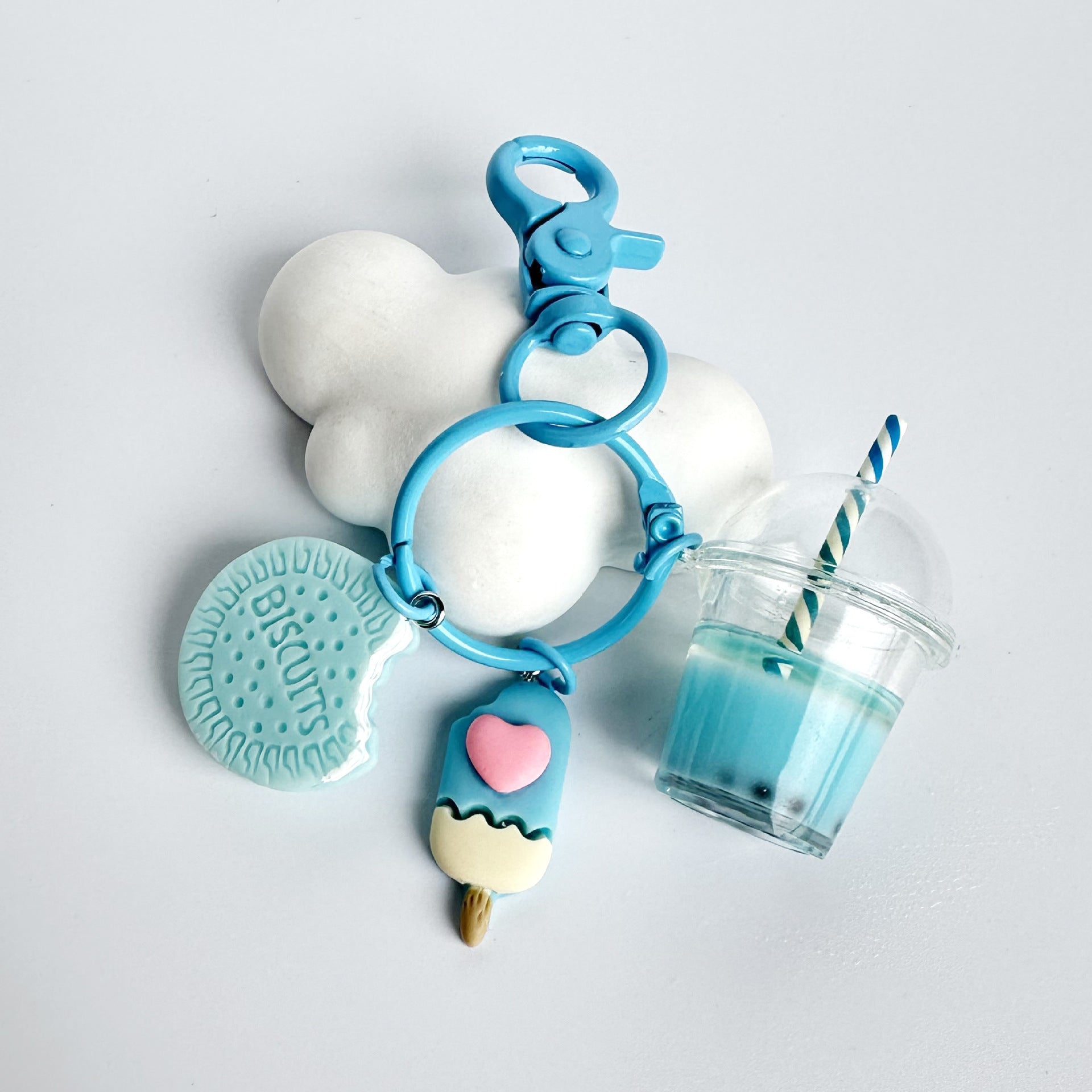 Macaron Color Series Mini Ice Cream Milk Tea Keychain Pendants