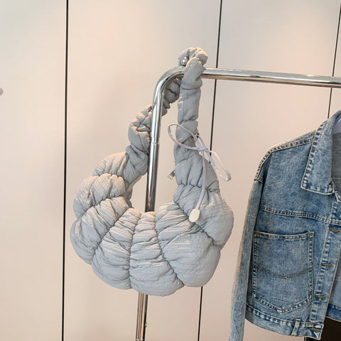 Sac à bandoulière grande capacité nuages plissés en forme de croissant