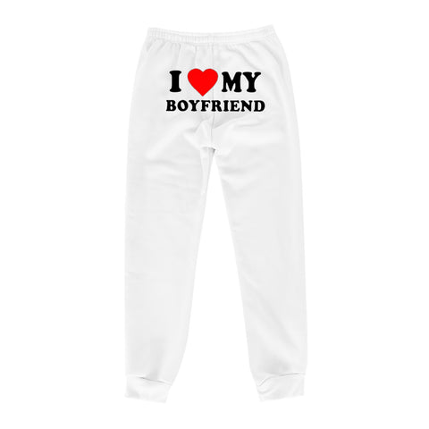 I Love MY BOYFRIEND Printed Trousers Casual Sweatpants Men And Women Sports Pants - Fashionner
