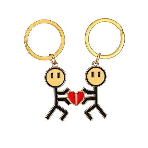 Porte-clés magnétique mignon de méchant graffiti d'amour de dessin animé
