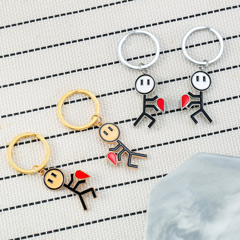 Porte-clés magnétique mignon de méchant graffiti d'amour de dessin animé