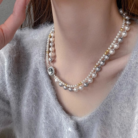 Fashion Jewelry Micro-inlaid Square Dual-wear Double-layer Necklace - Fashionner