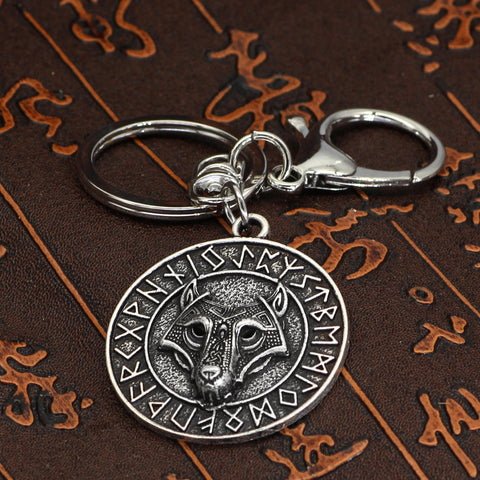 Alloy Viking Series New Wolf Head Key Chain Accessories