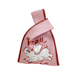 Moon Rabbit Knitted Shoulder Bag - Fashionner