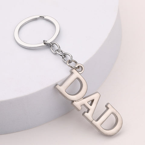 Porte-clés en alliage de zinc avec lettres, cadeau créatif pour la fête des pères ou des mères