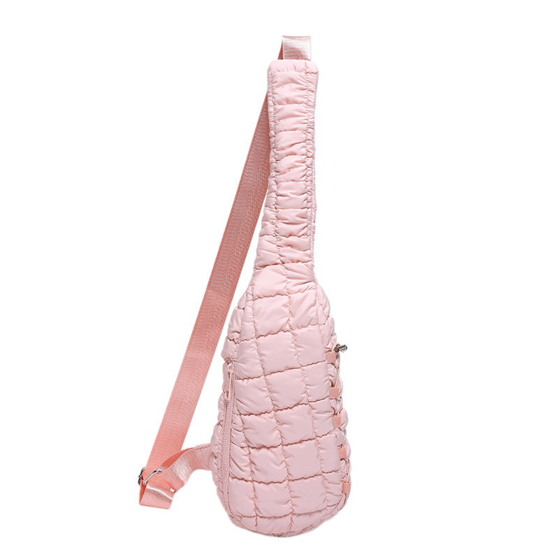 Casual Chest Bag Women's Down Cotton-padded Shoulder Messenger Bag