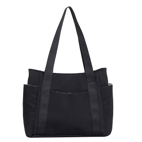 Nouveau sac fourre-tout de style japonais de couleur unie, sac à bandoulière décontracté en toile simple