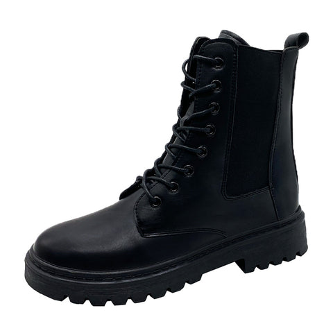 British Style Martin Boots Round Toe Lace-up - Fashionner