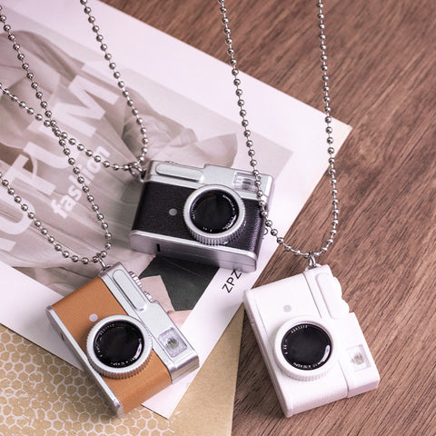 Porte-clés lumineux LED d'appareil photo miniature en trois dimensions
